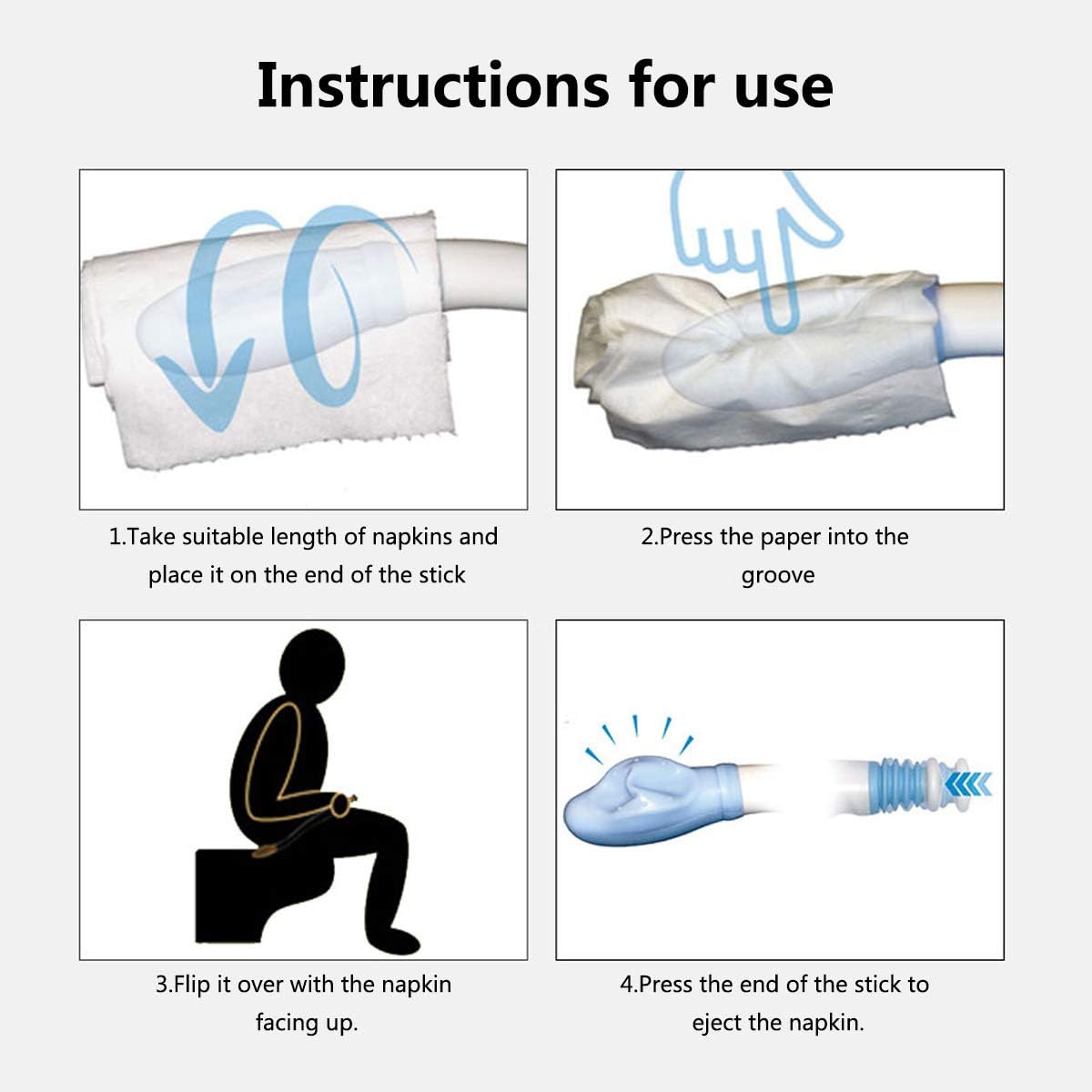 Vansun 1-Pack Toilet Aids Tools,Long Reach Comfort Wipe, Tissue-Stick Toilet Helper, Elderly, Pregnancy, Help to Handle The Living Problem.: Health & Personal Care