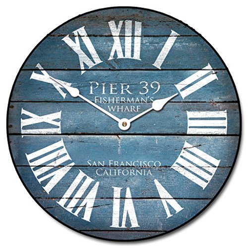 Blue Wall Clock - rustic blue wall clock - Blue Wall Decor