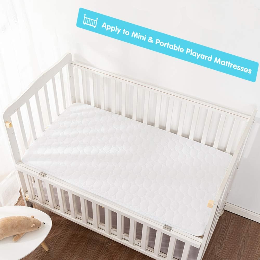 Bamuho Crib Mattress Cotton Pad/Protector,Quilted Waterproof with Highly Absorbent, Fitted for 52" × 28" Standard Crib Mattress: Home & Kitchen