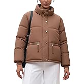 hathne Women's Cropped Puffer Jacket Winter Warm Puffy Quilted Lightweight Jackets Coats