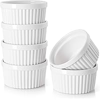 DOWAN 4 oz Ramekins - Ramekins for Creme Brulee Porcelain Ramekins Oven Safe, Classic Style Ramekins for Baking Souffle Ramek