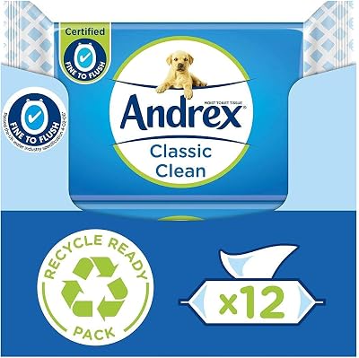 Andrex Ultimate Fresh Washlets 12 Packs Biodegradable Flushable Toilet Wipes