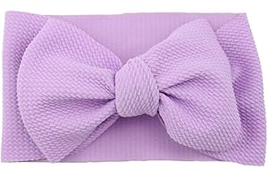 Koolgil Baby Girl's 8'' Soft Big Bow knot Nylon Headband Toddler Hairband for Photography Travle Party Festivals (Lavender)