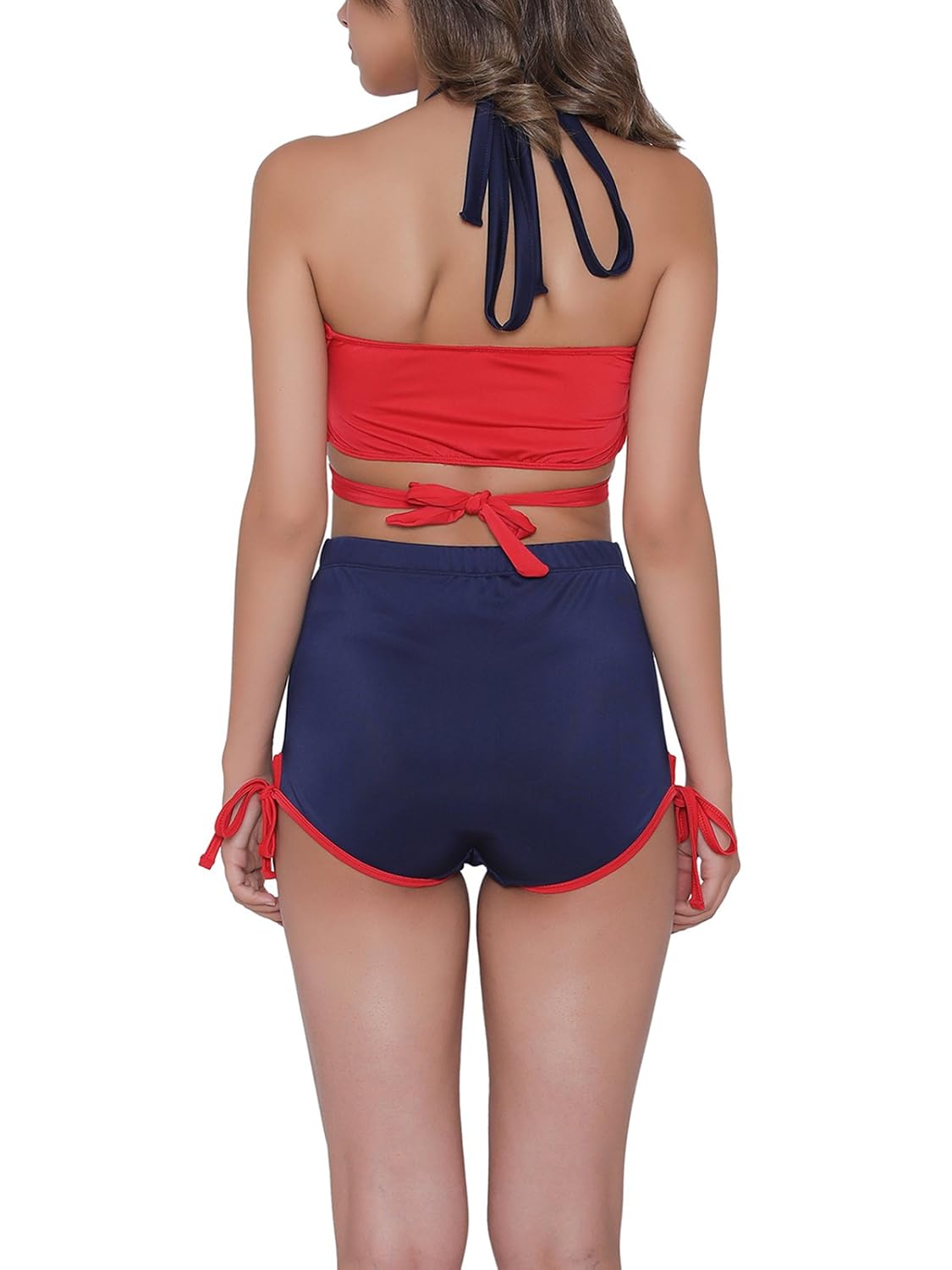 clovia women's padded halter top & bikini swimsuit