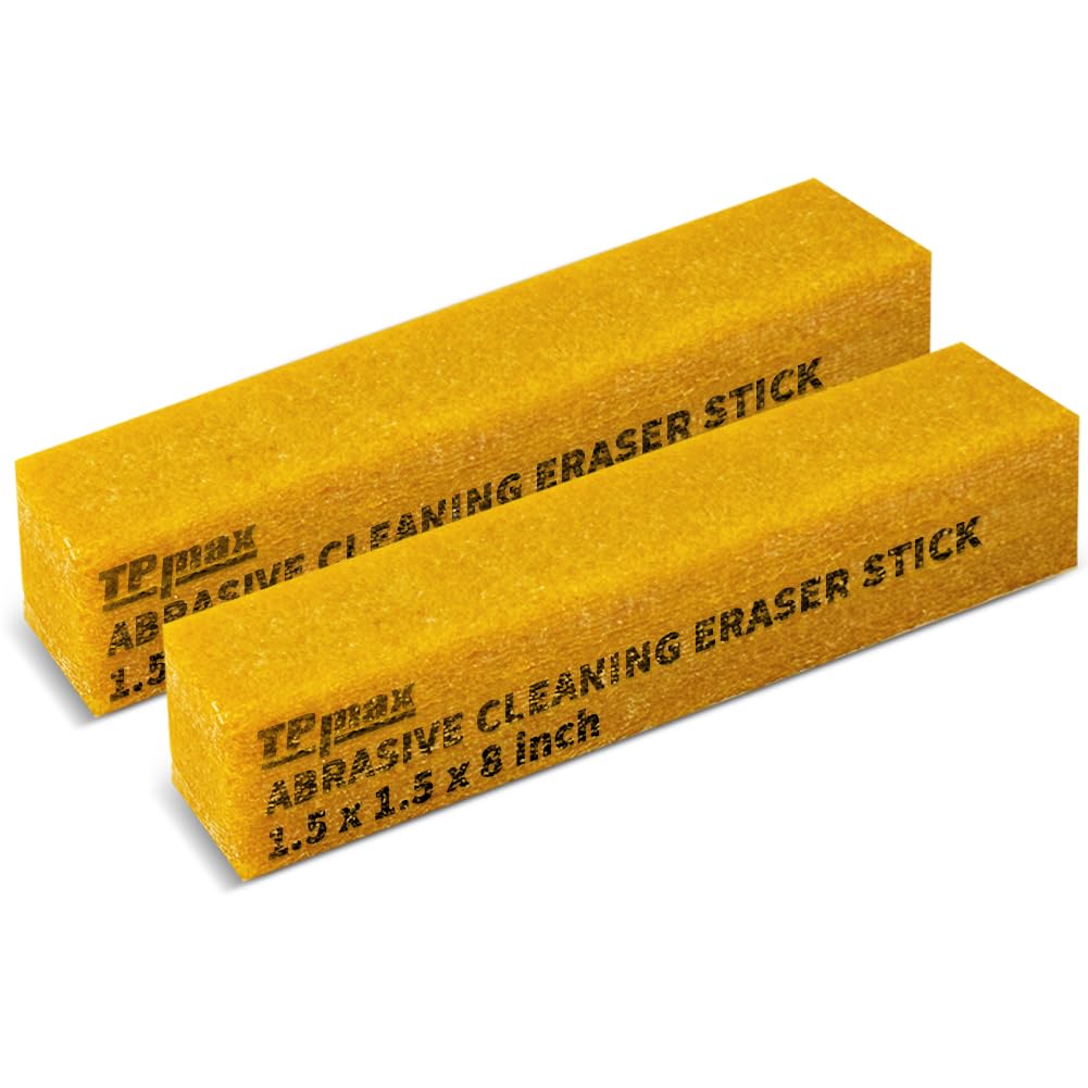 40mm x 40mm x 200mm Abrasive Cleaning Eraser Stick - 2 Packs for Cleaning Abrasive Sanding Belts & Sanding Discs Sandpaper Rough Tape, Skateboard and Shoes Natural Rubber Build, Yellow