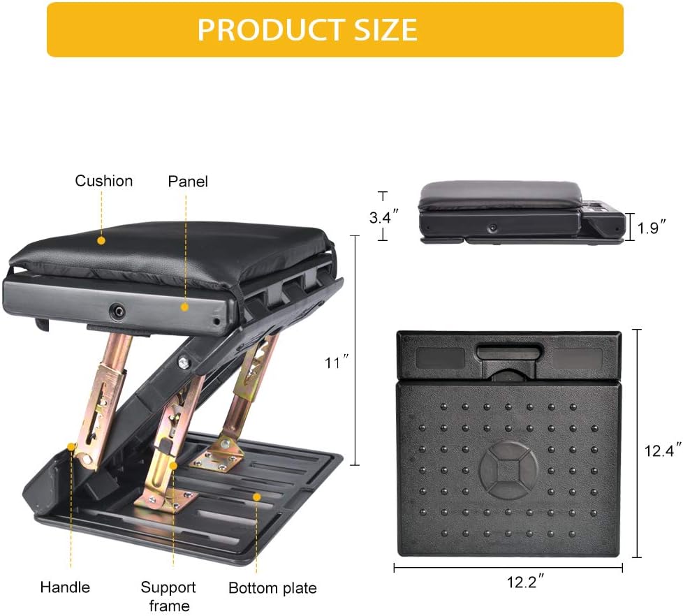Adjustable Footrest with Removable Soft Foot Rest Pad Max-Load 120Lbs with Massaging Beads 4-Level Height Adjustment for Car, Under Desk, Home, Train : Office Products