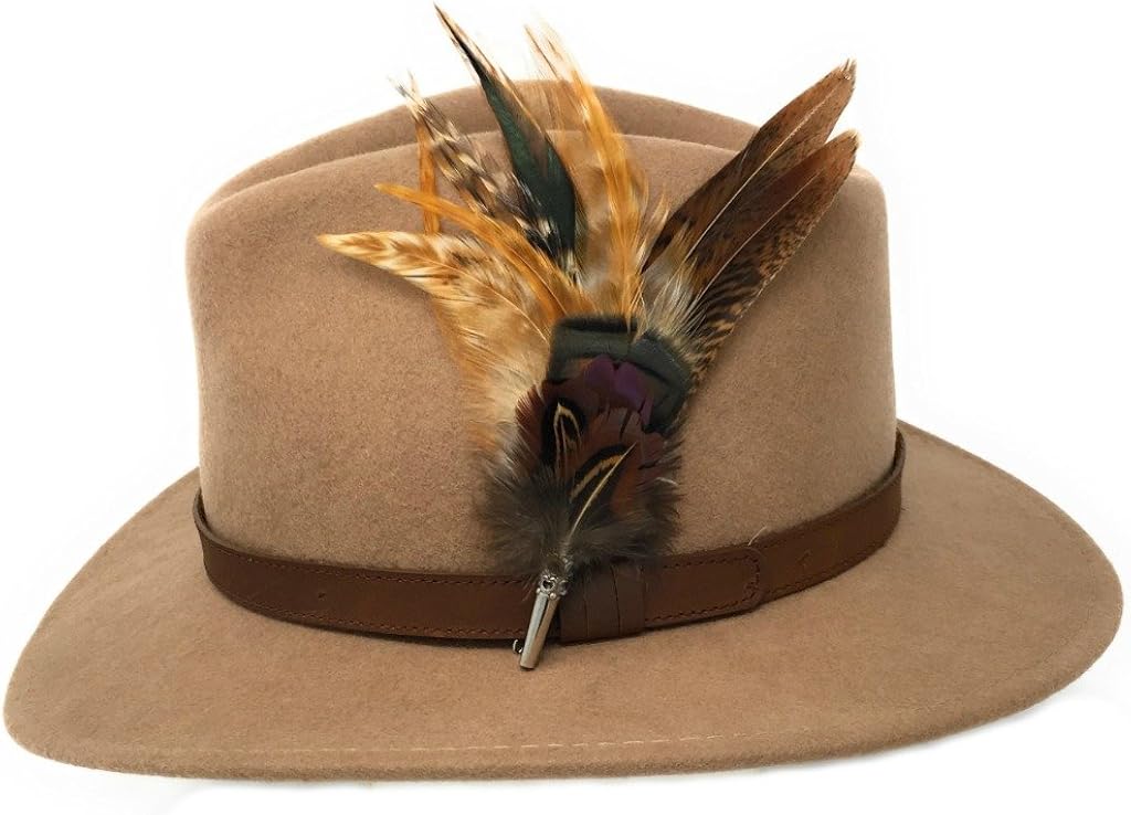 Womens Wool Fedora Hat with Leather 