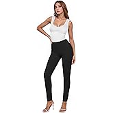 Hybrid & Company Women Stretch Skinny Dress Pants Nylon Ponte Pull On Office Leggings Trousers