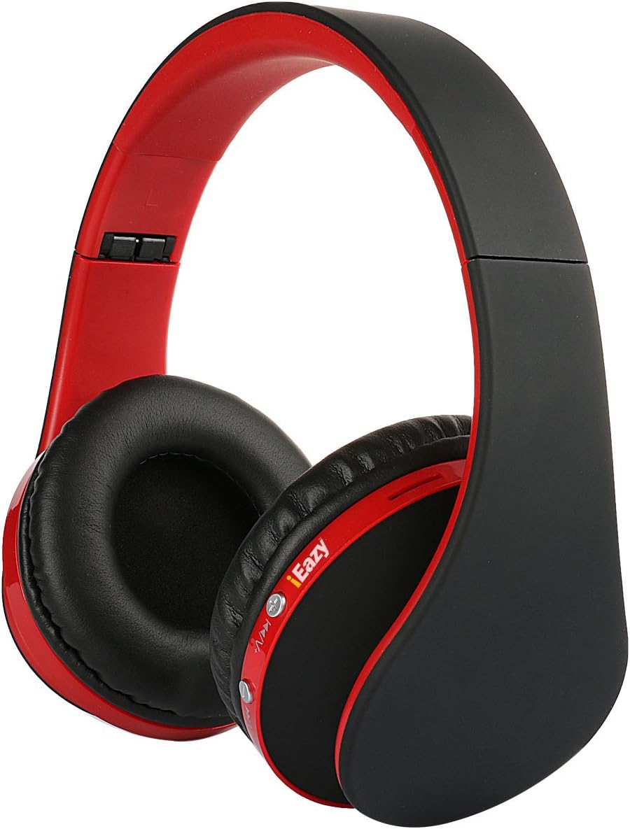 iEazy Foldable Wireless Built in Mic Bluetooth Headphone, Black