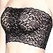 Zohamung Womens Plus Size Floral Lace Unlined Stretchy Strapless Bandeau Tube Tops See Through Bras(BK,L)