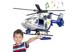 Wenbeier Police Helicopter Toys for Boys with Hanging Basket Toy Airplane Army Toys with Lights and Sound Rescue Vehicles Toys for Kids Aged 3 4 5 6 7