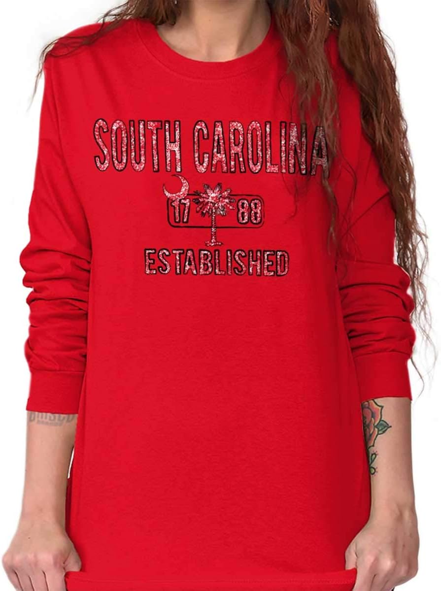 South Carolina Palmetto SC Flag Americana Long Sleeve Tee