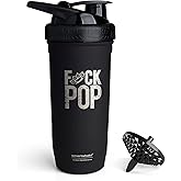 Smartshake Rockband Reforce Stainless Steel Protein Shaker Bottle - Non Insulated Gym Shaker Bottles - 900 ml | 30 oz - Leakproof Screw-on Lid - BPA Free | Five Finger Death Punch, F P Logo, Black