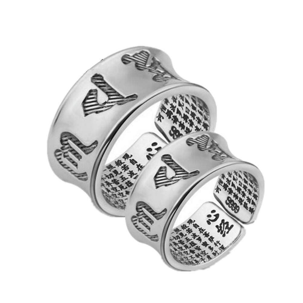 NANHONG Sterling Silver Lover Ring with Gift Box-3D Engraving Scripture Scriptures Ring
