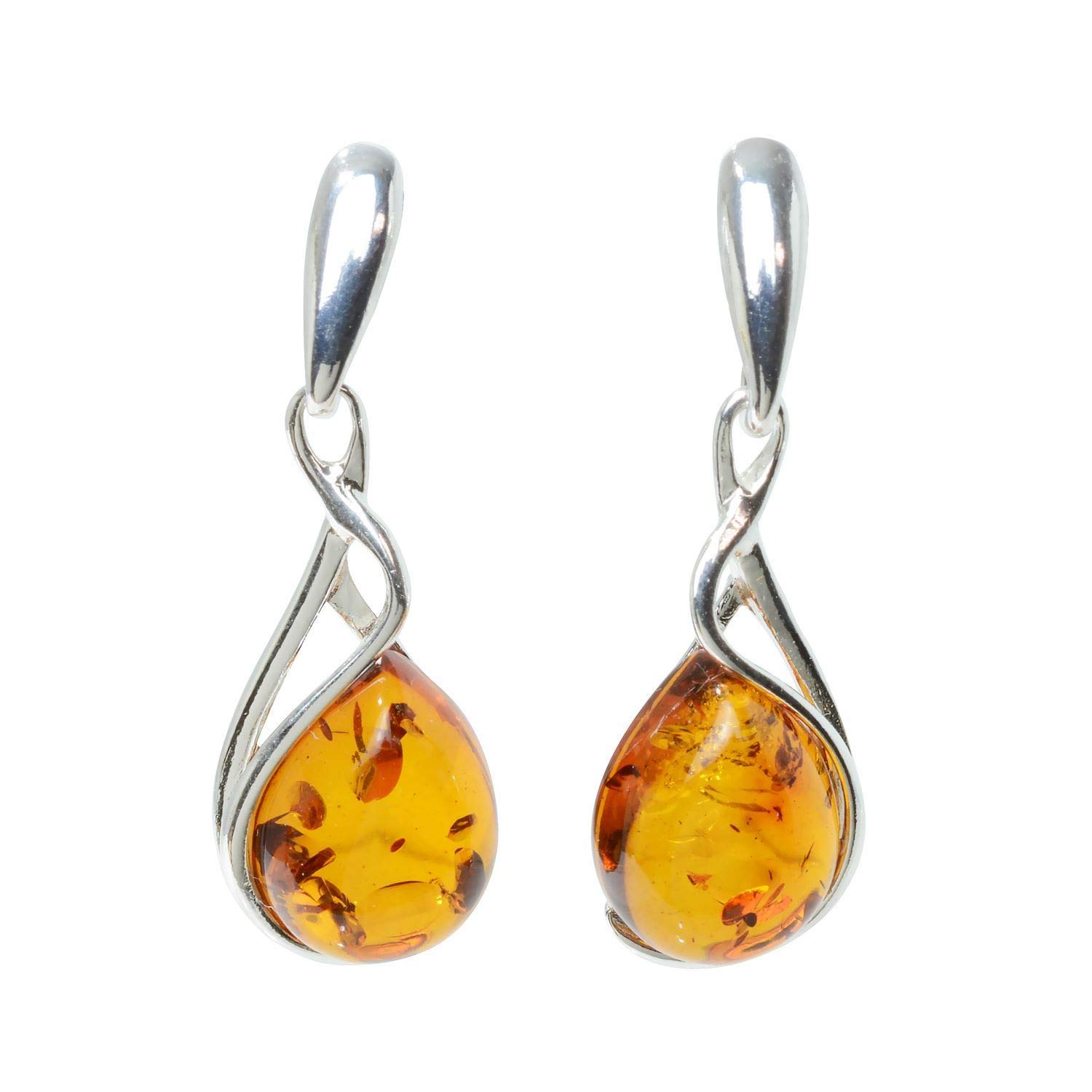 Sterling Silver and Baltic Honey Amber Earrings July