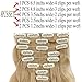 Clip in Hair Extensions 8 PCS 18 Clips 145G Thick Straight Curly Full Head Real Natural Synthetic Fibre Hairpiece 60 colors for Women Lady Girls(24 inch,ash blonde-curly)