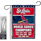 Cardinals 11 Time Champions Garden Flag with Stand Holder Flagpole