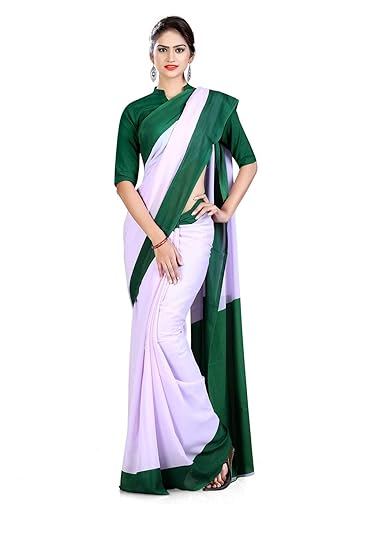 Uniform Sarees Corp Solid Daily Wear Georgette Saree for Worker