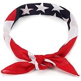 Budsmile American Flag Bandanas Headbands Red White and Blue USA Flag Headband Unisex Neck and Face Scarf Head Wrap