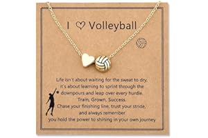 Volleyball Necklace for Women Trendy Birthday Gifts for Volleyball Players Gift Ideas Gold Chain Necklace Sports Ball Heart P