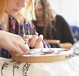 HAUSPROFI Embroidery Starter Kit 50 Colours 7 Bamboo Hoops Kumihimo Disk view 6