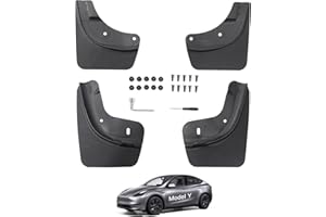 Qingchijun Mud Flaps Compatible with Tesla Model Y 2020-2024 Splash Guard Fender for Tesla Model Y Accessories Mud Guards (2 Pcs Front + 2 Pcs Rear)