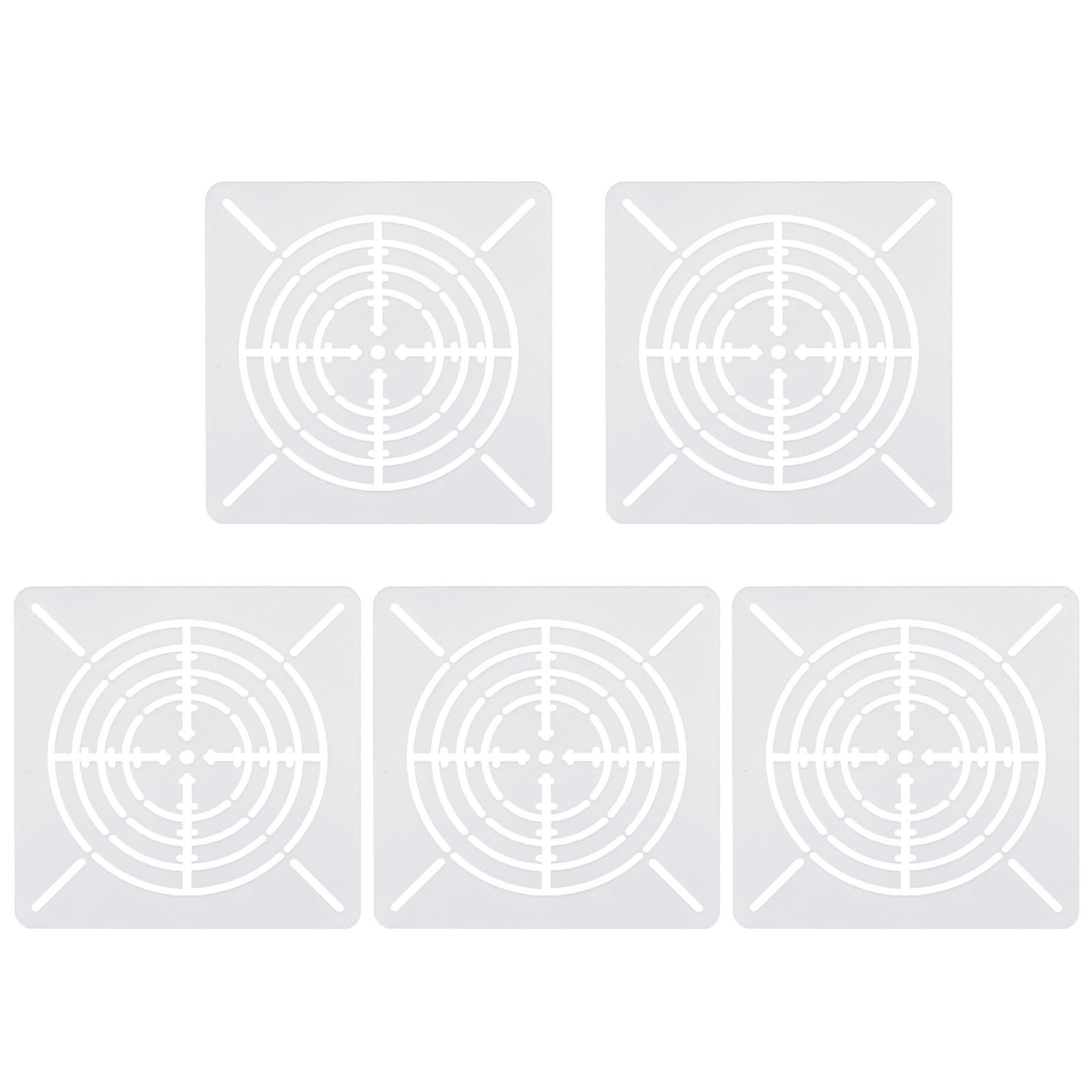 PATIKIL 4 Segment Mandala Stencil, 5 Pack 3.5" Mandala Stencils Reusable Mandala Template Painting Tool for Drawing on Wood Fabric Glass Wall, White