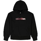 Calvin Klein girls Long Sleeve Popover Fleece Hoodie Sweatshirt