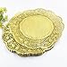 LoBake 12 inches golden round paper lace doilies cupcake bread placemats home dinner tableware 100 pieces per pack