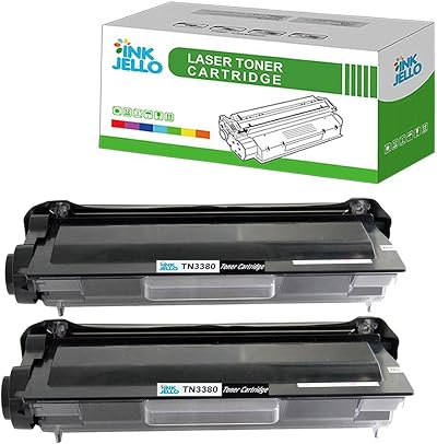 InkJello TN3380 Toner Cartridge Black Double Pack for Brother DCP HL MFC
