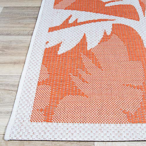 Couristan Monaco Coastal Floral Indoor/Outdoor Area Rug, 3'9" x 5'5", Ivory/Orange