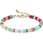 Boho Beaded Bracelets for Women, Colorful Summer Beach Bangle Bracelets, Natural Stone Rainbow Bead Bracelet, Handmade Trendy Fashion Jewelry Gifts