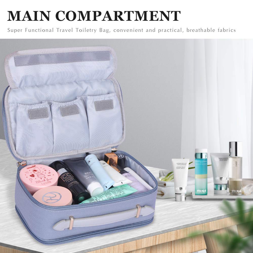 FYY Toiletry Bag, Travel Cosmetic Bag Wash Gargle Bag Large Capacity Zippered Organizer with Top Handle for Men Women Blue : Beauty