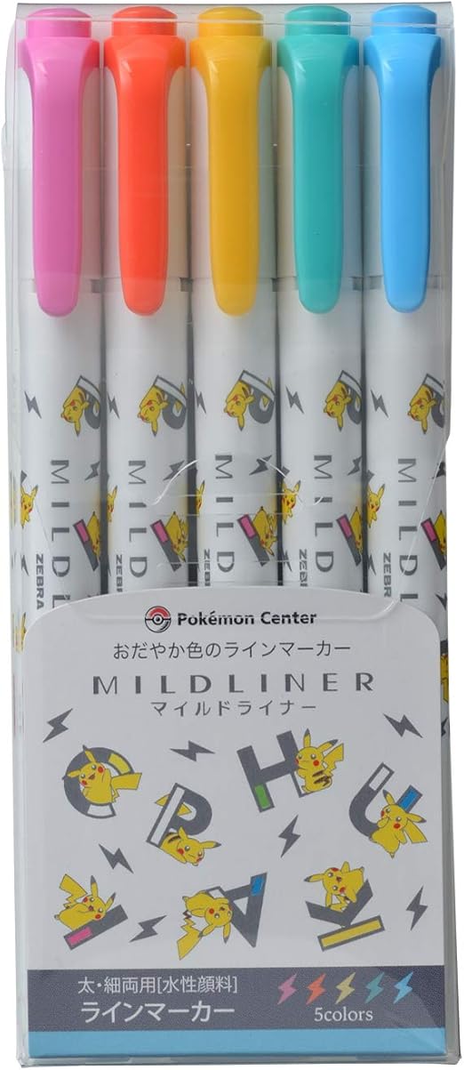 Amazon ポケモンセンターオリジナル マイルドライナー 5本セット Pikapikachu アニメ 萌えグッズ 通販
