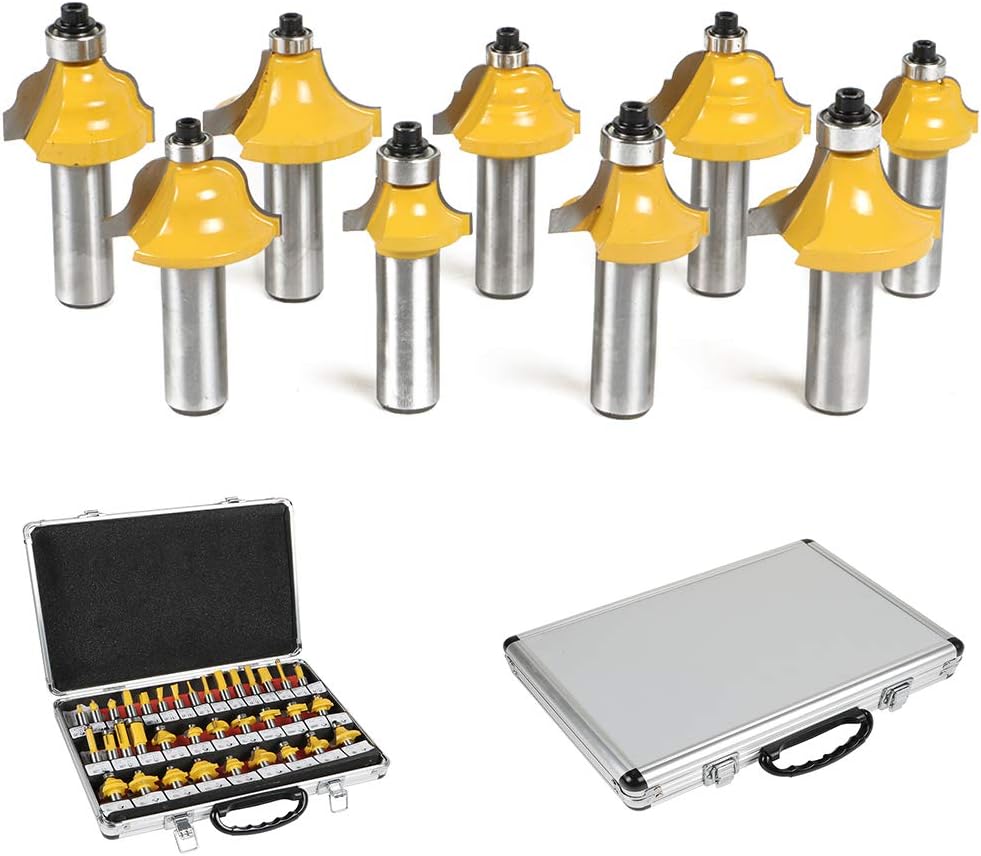 35pc Router Bit Set 1/2” Shank Carbide Kit With Carbide Tips Edge