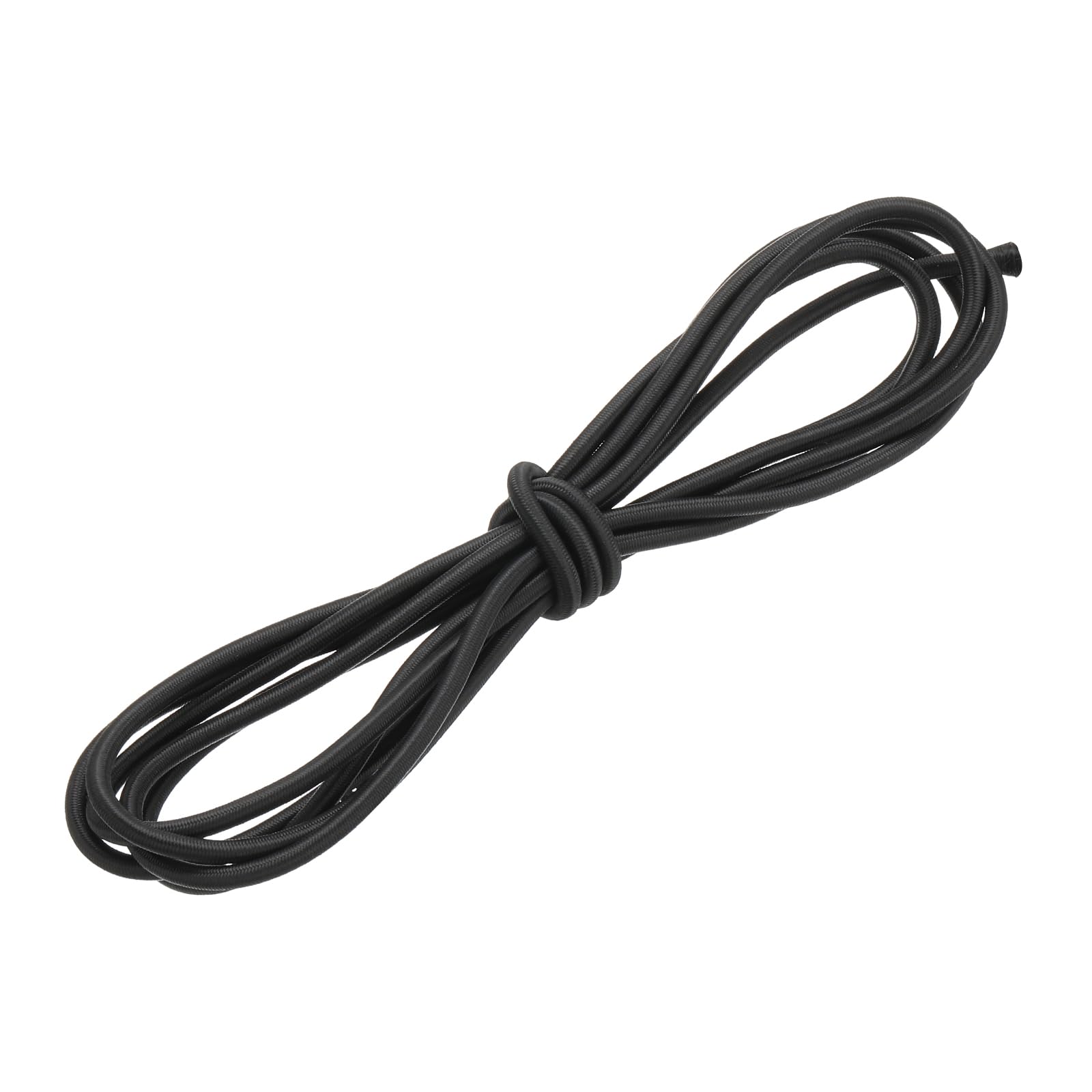 PATIKIL 3/16" x 10' Bungee Shock Cord, 5mm Thick Kayak Stretch String Rope Heavy Elastic Rope Marine Tie-Down Strap for Kayaking Boating Camping, Black