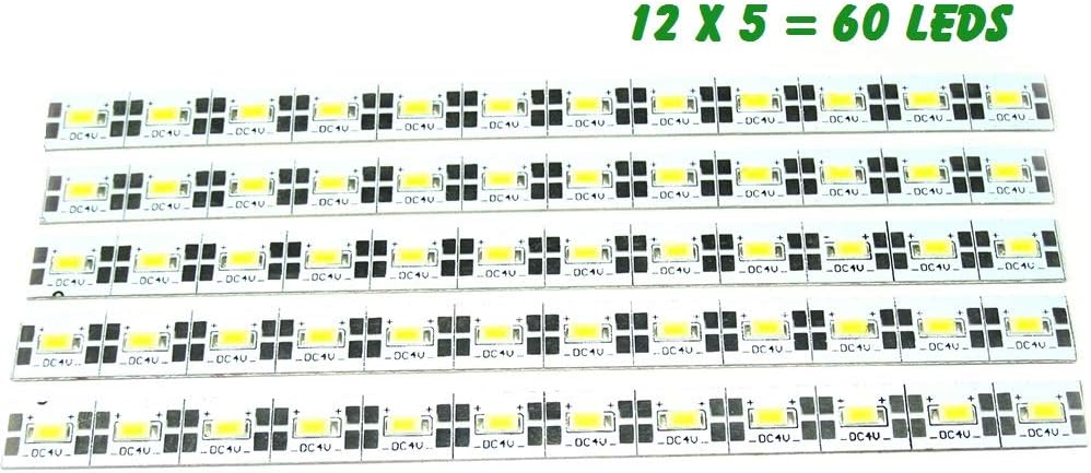 IH STORE DC 4V 60 LED Aluminium Strip Light - Pack of 12 X 5 = 60 LED (White)