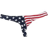 MuscleMate Hot Men's Thong Underwear, USA Star-Spangled Banner, Men's Stars and Stripes Thong G-String Underwear.