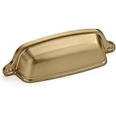 Khtumeware 6 Pack 3 Inch (76 mm) Drawer Pulls Champagne Bronze Cup Pulls Hardware Brushed Gold Kitchen Handles Bin Pulls for 