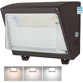Xbuyee LED Wall Pack Light 120W/100W/80W Adjustable with Dusk to Dawn | 3000K/4000K/5000K Selectable, 15600lm 120-277V IP65, Outdoor Lighting Fixture Exterior Wall Mount Security Lights, ETL Listed
