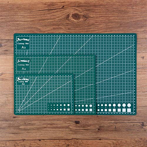 Schneidematte A3/A4/A5, grün, 3 mm dick, doppelseitig, langlebig, Schneideunterlage, Patchwork-Werkzeug, DIY… – Bild 5