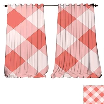 Amazon Com Fengruiyanjing Home Room Darkening Wide Curtains Coral
