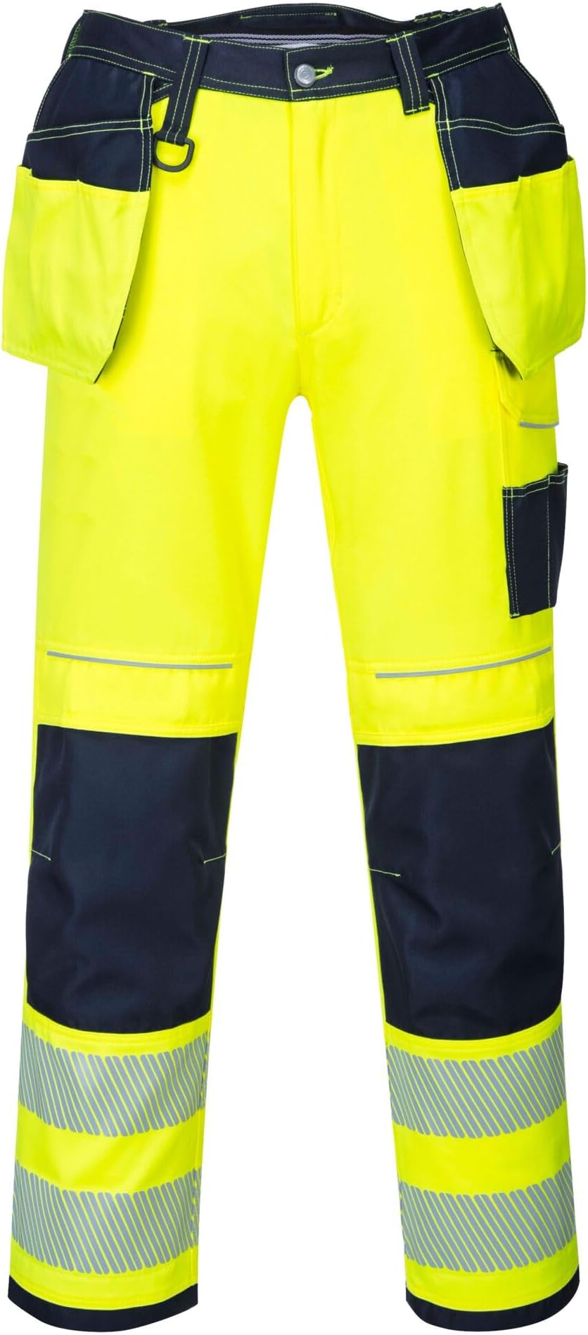 Portwest T501 PW3 Hi Vis Work Trousers Yellow Navy 30