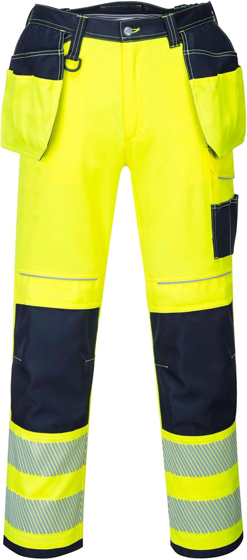Portwest T501 PW3 Hi Vis Work Trousers Yellow Navy 30