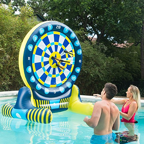 Big Sky Giant Inflatable Dartboard Set - Outdoor Lawn Dart Game for Adults & Kids - Soft Tip Darts with Floating Bullseye - Fun Games for Pool Party, BBQs, Backyard, Drinking, Tailgating