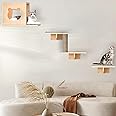 Cat Wall Shelves, Cat Wall Furniture, Cat Shelves and Perches for Wall, Cat Wall Steps Set with 1 Cat Condos House, 3 Cat perches, 1 Sisal Cat Scratching Post (C)