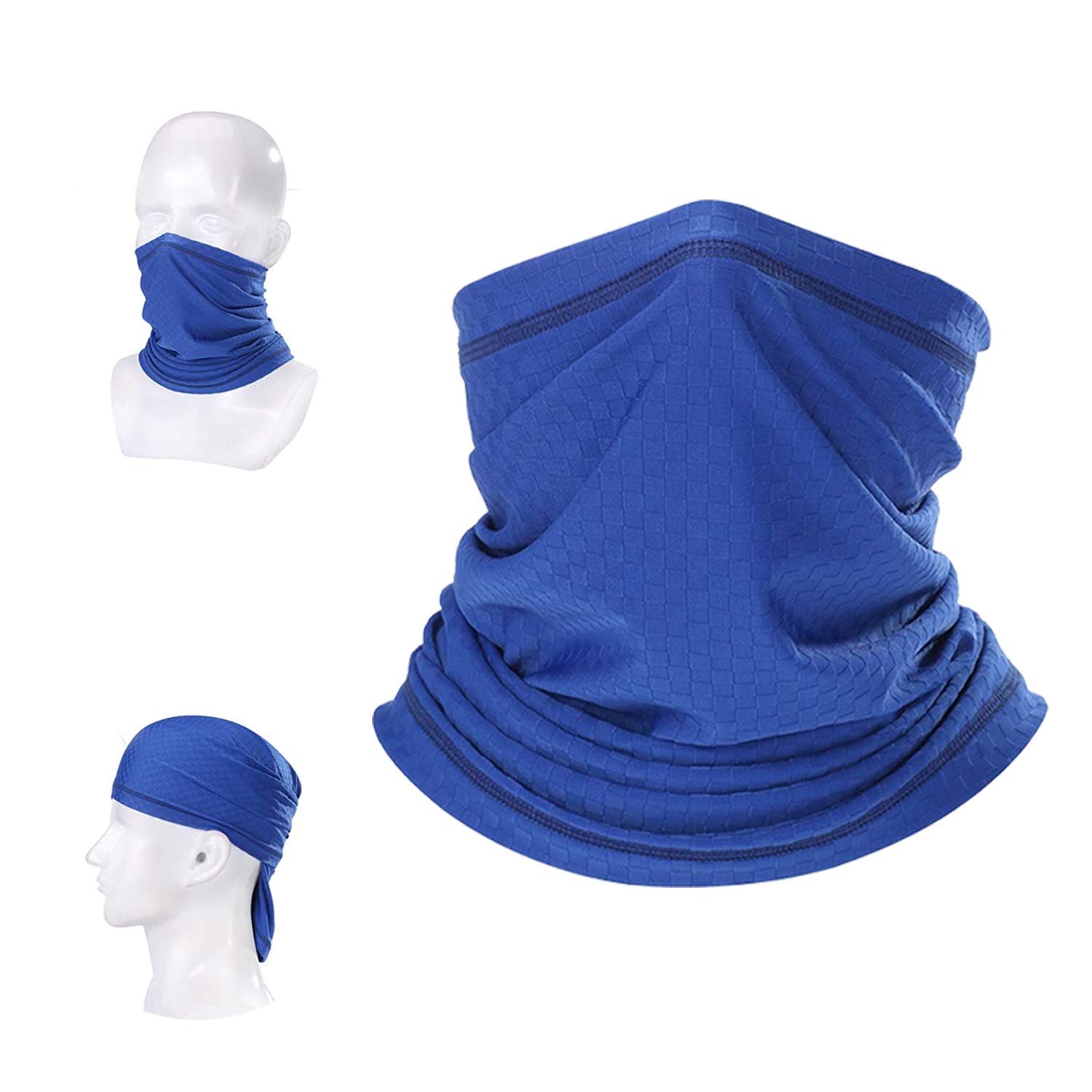 INFINOVE Face Mask Cycling Mask Stretchy Face Shield Outdoor Fcae Covering Breathable Half Balaclava Bandana Soft Mouth Covering Dustproof Mouth Scarf Mask Headwear Neck UV Protection(Blue)