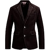 chouyatou Men's Vintage Casual Work Wear Corduroy Suit Blazer Jacket Sport Coat