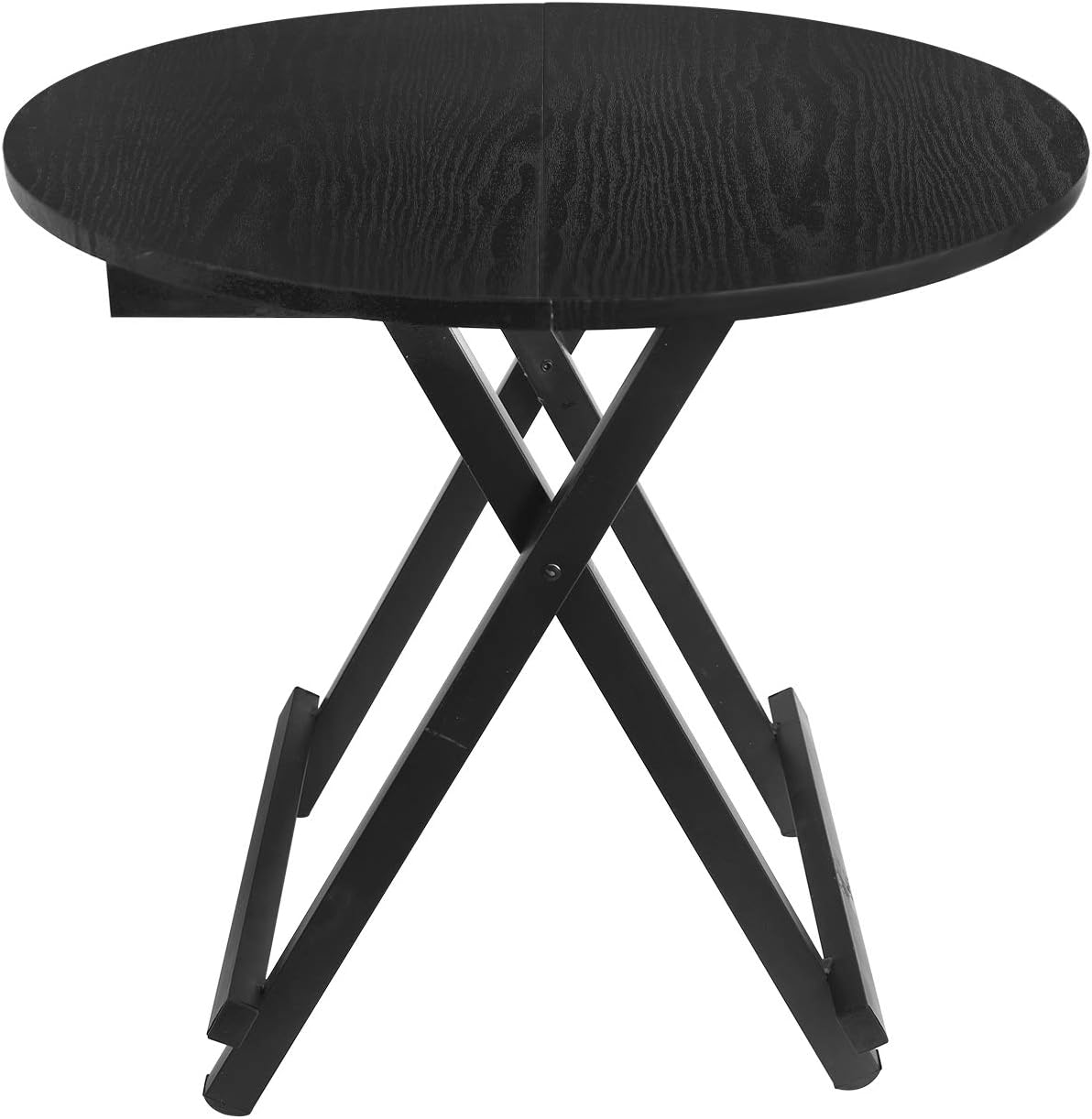 Dining Tables Home Garden Store 60 Moonlove Small Folding Black Round Side Table Wood Laptop Desk Snack Dining Table For Bar Cafe Restaurant Table Portable Office Work Desk 60 55 Cm