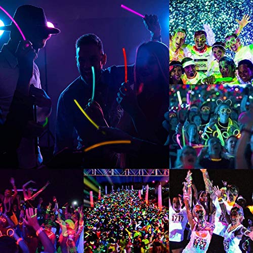 200 PCS Glow Stick Bracelets Glow in the Dark Sticks with Connectors Perfect for Birthday Parties, Party Favors, Camping Trips, July 4th, Christmas